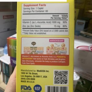 MediUSA Vitamin C 1000mg & ZinC