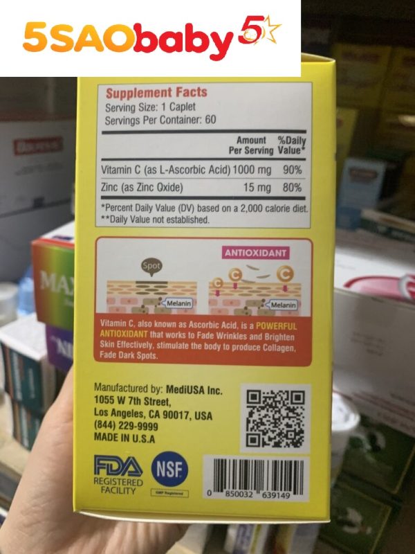 MediUSA Vitamin C 1000mg & ZinC